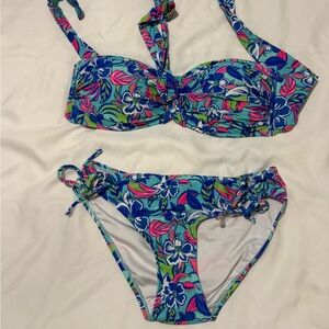 Surf Style - Women’s- Blue Floral Bikini - small bottom- D top